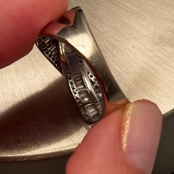 Petite Diamond Crossover Ring - Picture 10 of 11